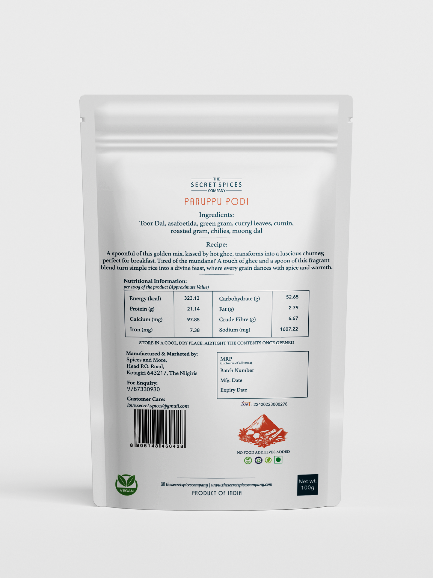 Paruppu Podi/Dhal Rice Powder